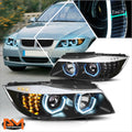 LED Headlight Set for GMC Sierra/Yukon (1999–2007) Black Amber