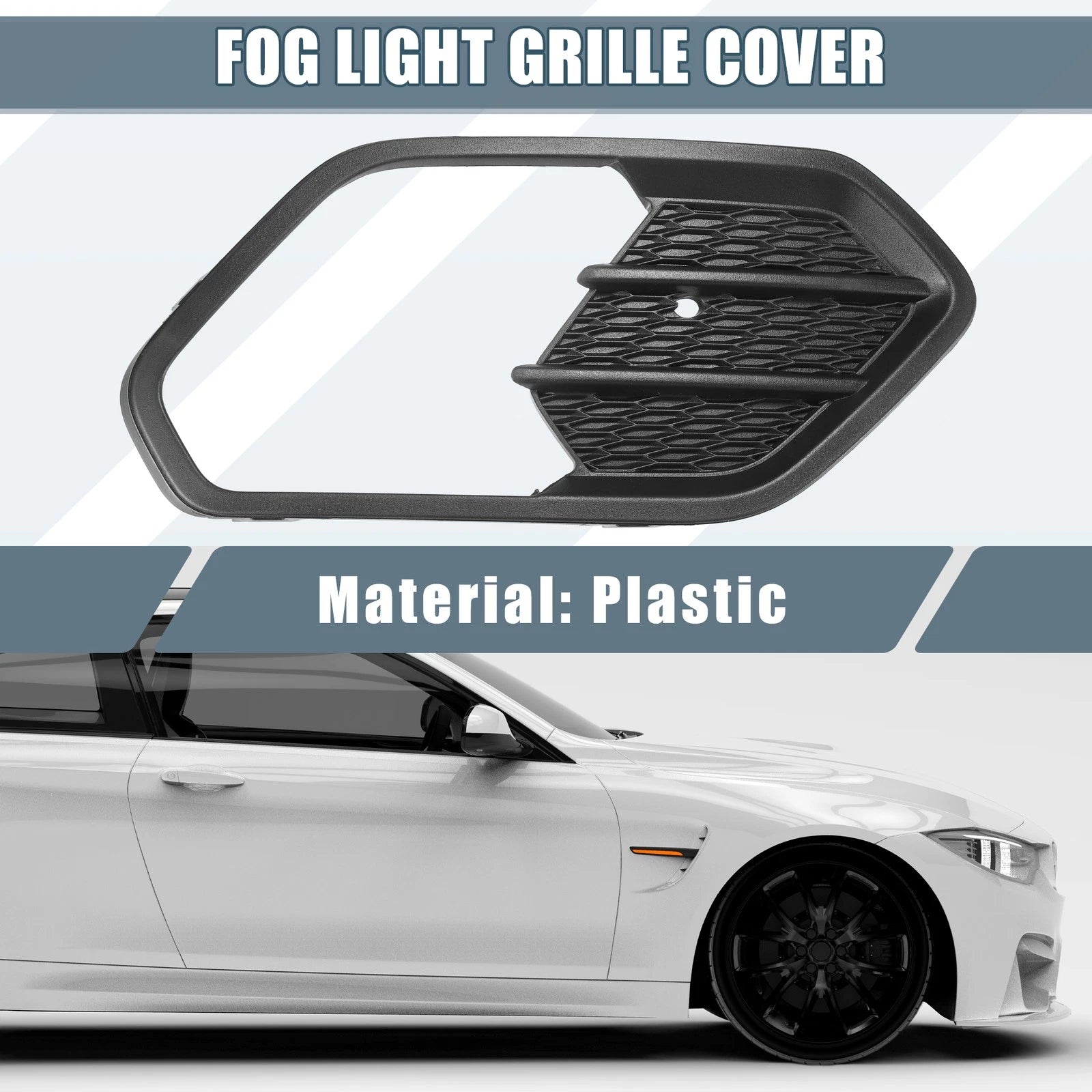Front Right Fog Light Grille Cover Trim for Ford Escape Kuga (2017–2019) Black