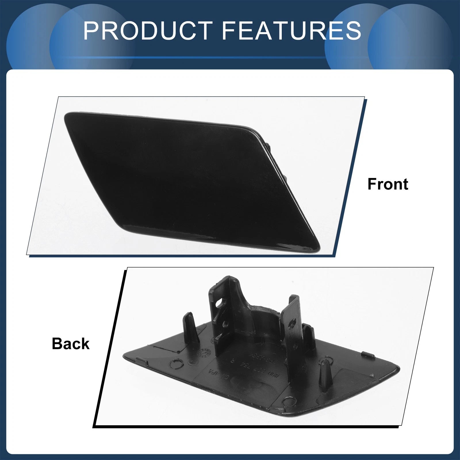 Front Right Washer Nozzle Cover Cap for Audi Q5 S-Line (2018–2020) Black