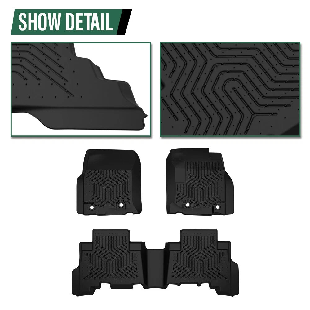 Set of 4 TPE All Weather Floor Mats for Toyota 4Runner, Lexus GX460