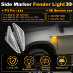Side Marker Fender Light 63237271008 for BMW X3 F25 (2011–2017) Transparent Lens