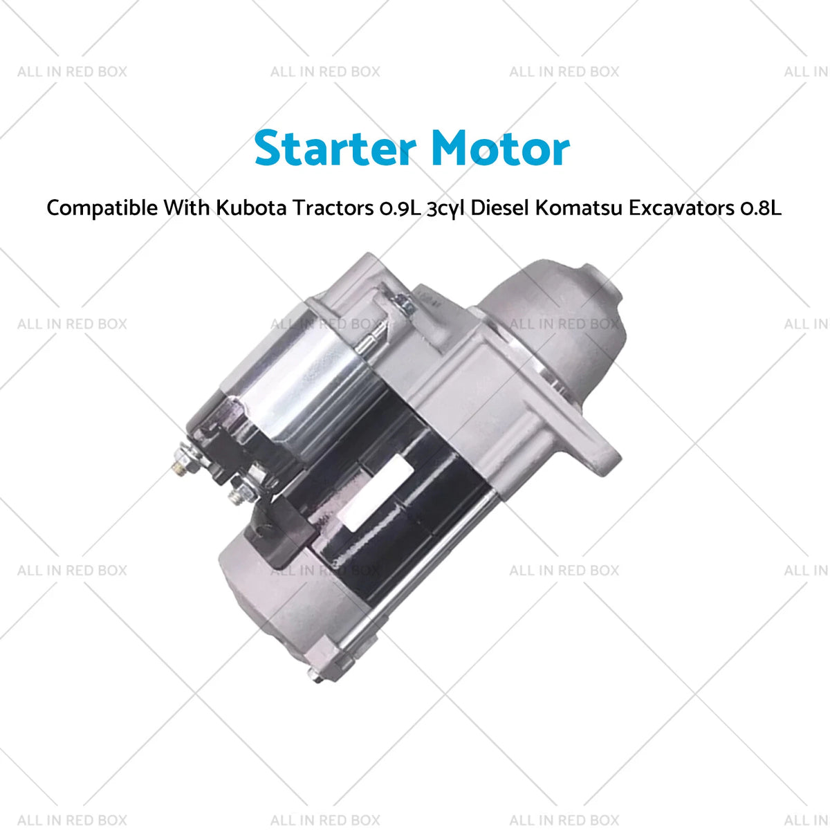 Starter Motor for Kubota Tractors 0.9L Diesel, Komatsu Excavators 0.8L