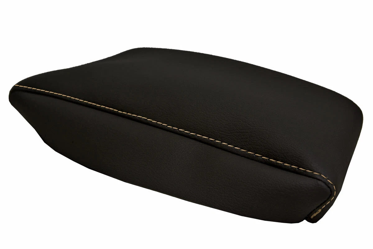 Leather Center Console Lid Armrest Cover for BMW X3 (2003–2010) Beige Stitch