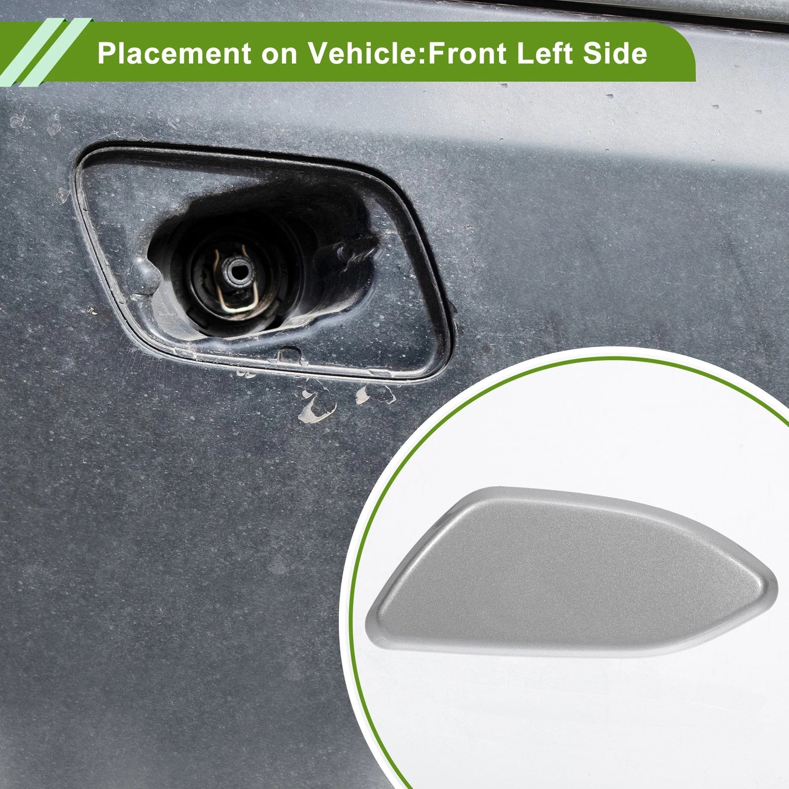 Front Left Washer Nozzle Cover for Toyota Rav4 (2010–2012) 8504542110 Silver Tone
