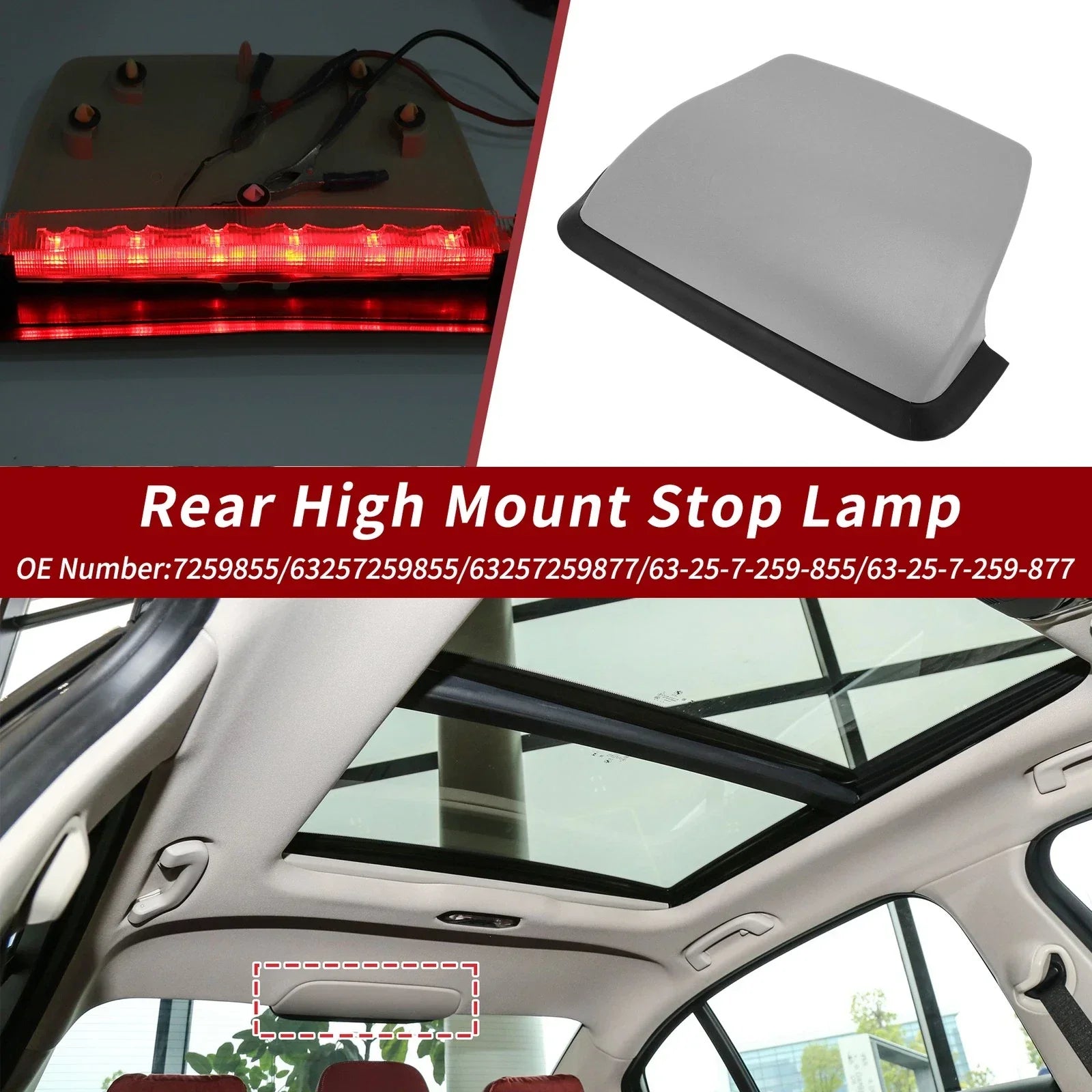 LED Third Brake Light Lamp for BMW 3 Series F30 Gray