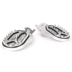 Silver Shark Teeth Racing Foot Pegs for Kawasaki KX250 KX450 (2008-2015)