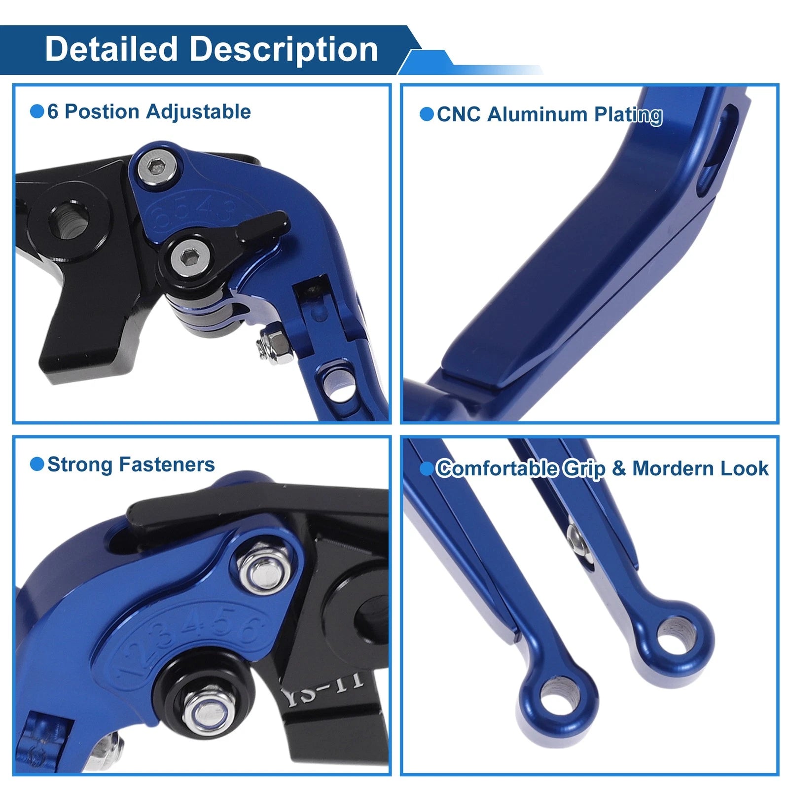 Adjustable Brake Clutch Levers for Honda X11 (1999–2002) - Solid Blue