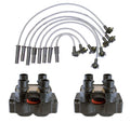 2X Ignition Coils & Spark Plug Wire Set 8mm for Ford Mazda 2.3L L4