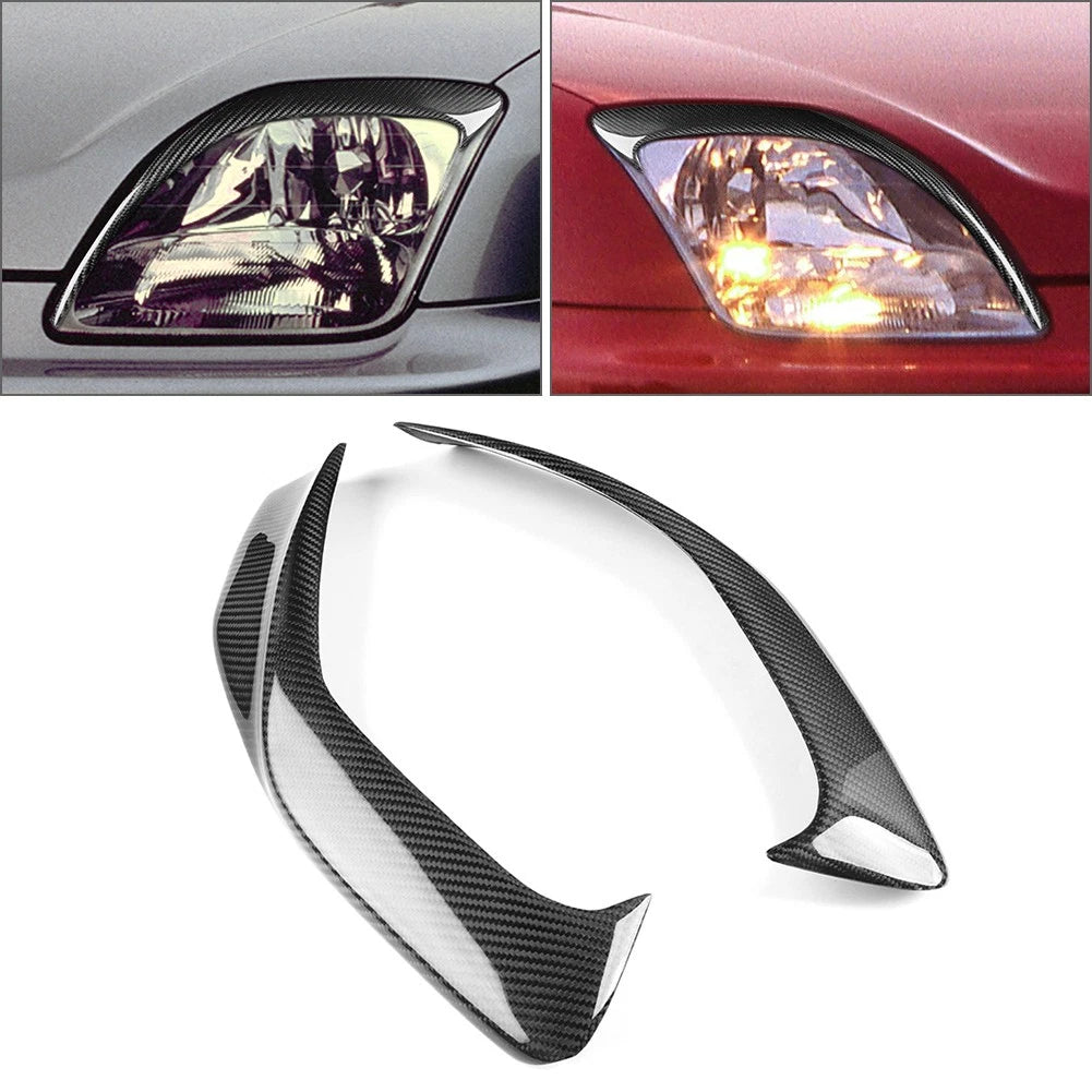 Carbon Fiber Headlight Eyelid Eyebrow Cover Trim for Honda Prelude (1997–2001)