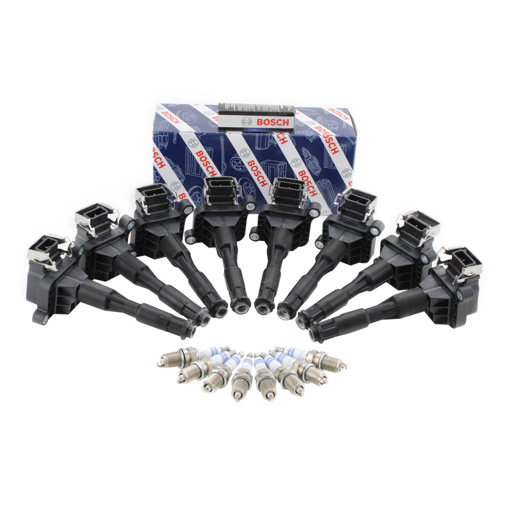 Set of 8 Ignition Coils & 8 Double Platinum Spark Plugs for BMW 4.4 V8 M62 (1996–2003)