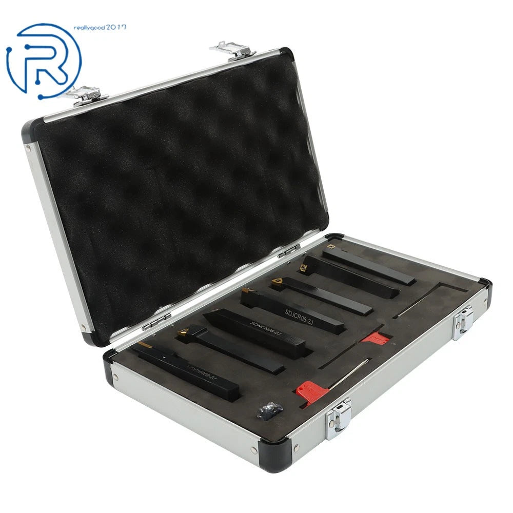 7 Pack 1/2'' Indexable Carbide Turning Tool Set for Lathe (US)