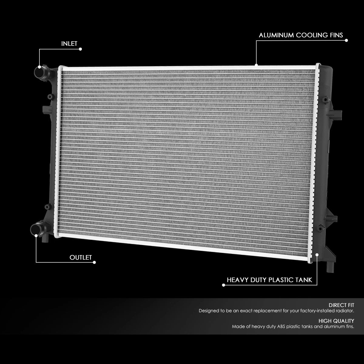 Aluminum Replacement Radiator for VW Passat CC 3.6L V6 (2009–2017) DPI 13236