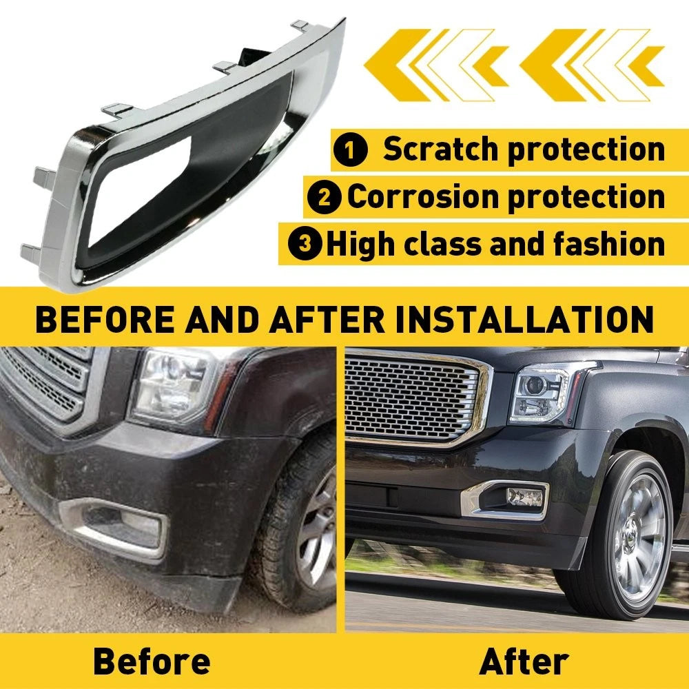 Set of 2 Fog Light Lamp Grill Covers for GMC Yukon Denali SLE SLT (2015–2020)