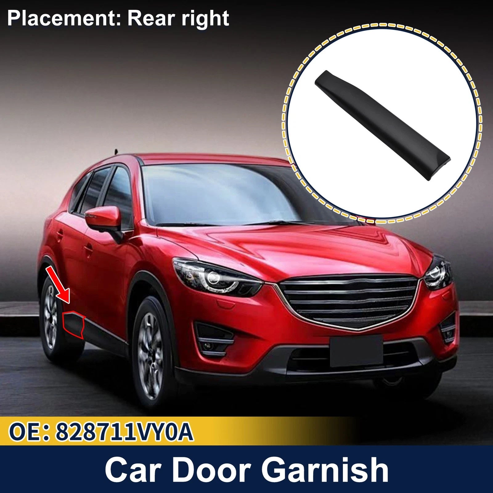 Rear Right Door Side Lower Trim No. 828711VY0A for Nissan Rogue (2008–2013)