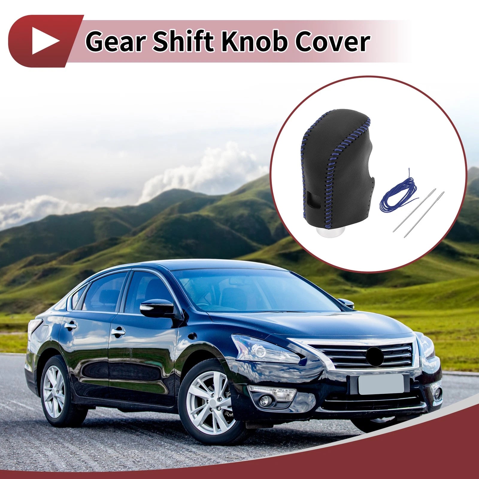 1 Pc Gear Shift Knob Cover for Nissan Altima (2019–2024) Black Blue