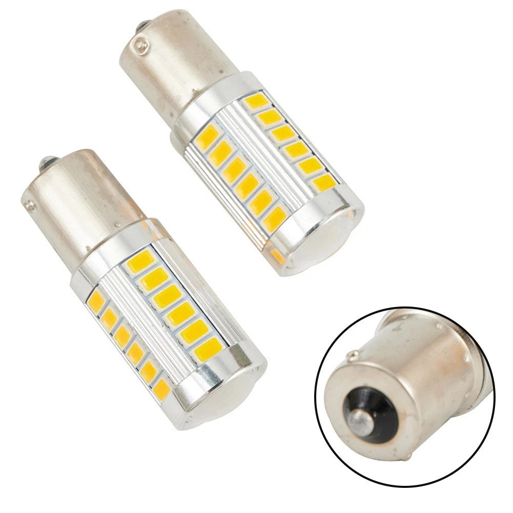 2X 1156 33SMD Amber Yellow LED Turn Signal Bulbs for Universal Fit