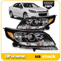 Headlight Assembly Set for Chevy Malibu (2013–2015) Black Housing