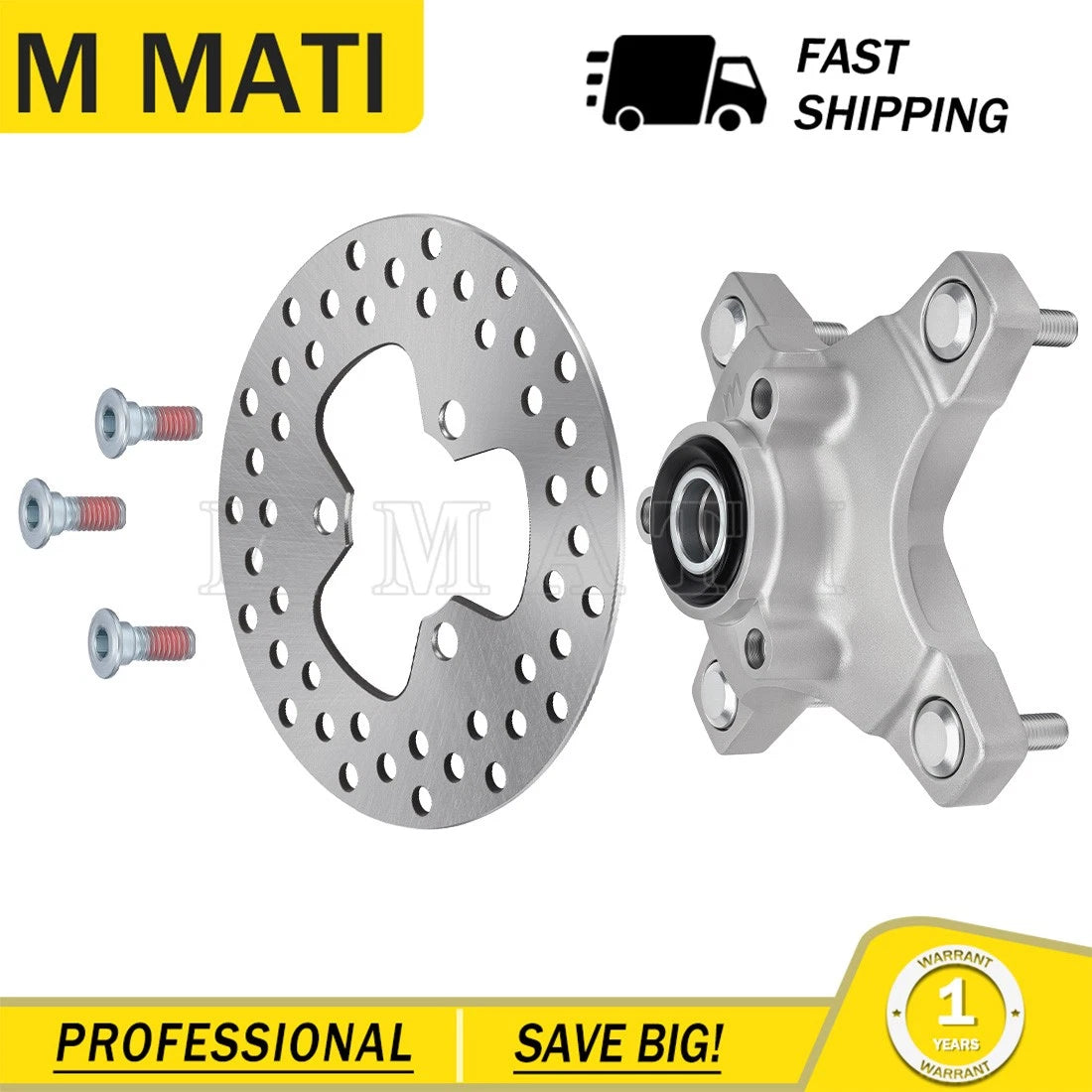 Front Left/Right Wheel Hub w/ Brake Disc for Honda Sportrax 250 TRX250EX (2001–2008)