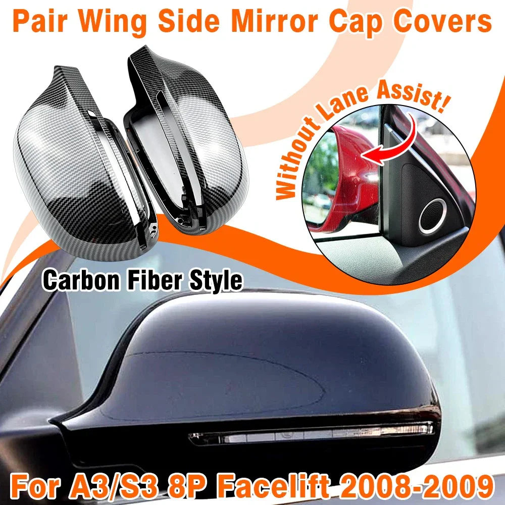 Side Wing Mirror Caps Covers for Audi A5/S5 (2008–2009)