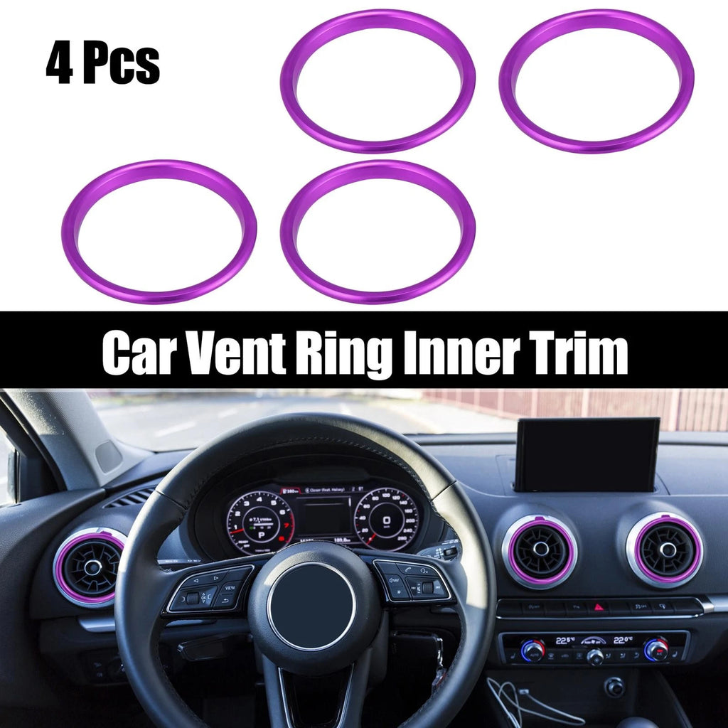 Set of 4 Purple Air Vent Outer Trim Aluminum Alloy for Audi A3 S3 Q2L (2013–2021)