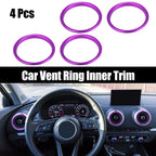 Set of 4 Purple Air Vent Outer Trim Aluminum Alloy for Audi A3 S3 Q2L (2013–2021)