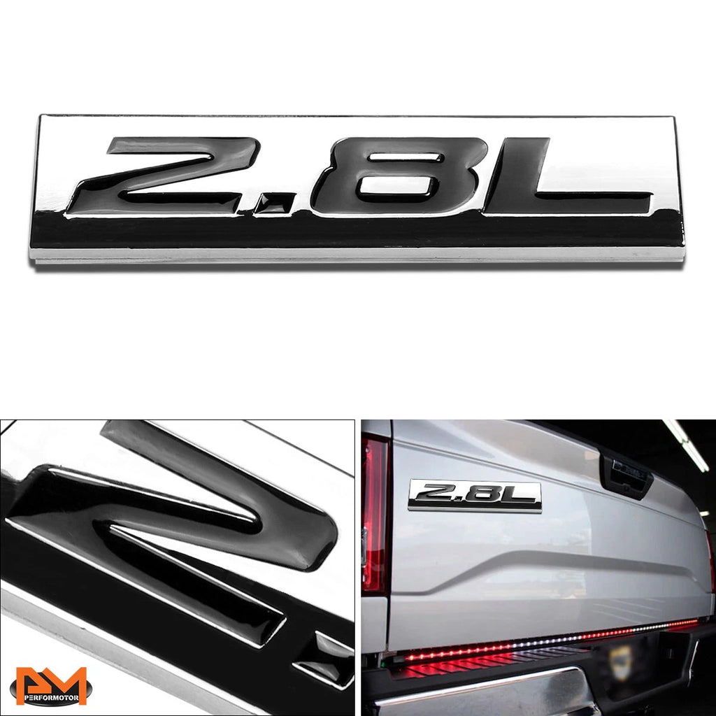 2.8L Polished Metal 3D Decal Emblem for Volkswagen Saab
