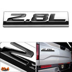 2.8L Polished Metal 3D Decal Emblem for Volkswagen Saab