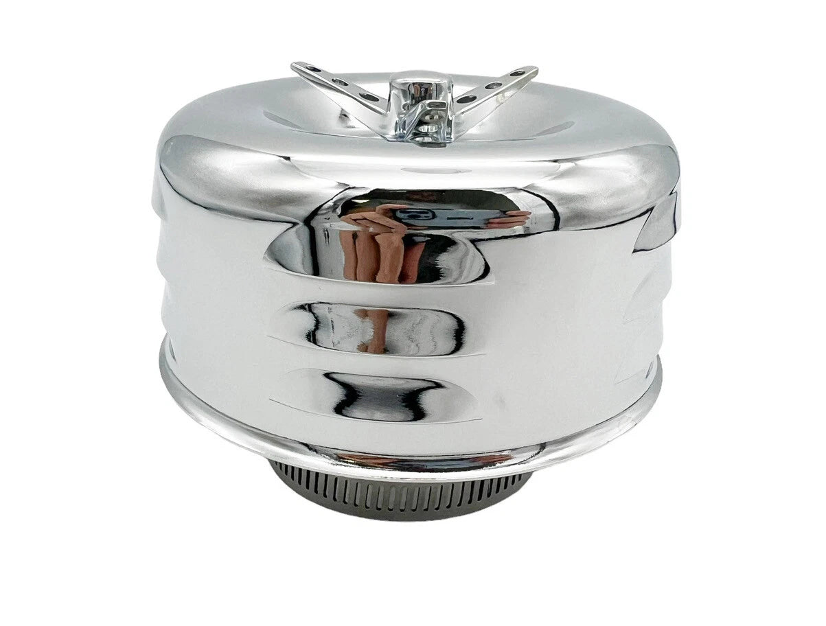 Air Cleaner Intake Chrome 2 Barrel Louvered Set for Universal (1950–1970)