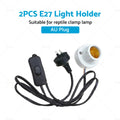 2X Ceramic Heat UV UVB Lamp Light Holder for Reptile Basking Tortoise