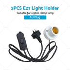 2X Ceramic Heat UV UVB Lamp Light Holder for Reptile Basking Tortoise
