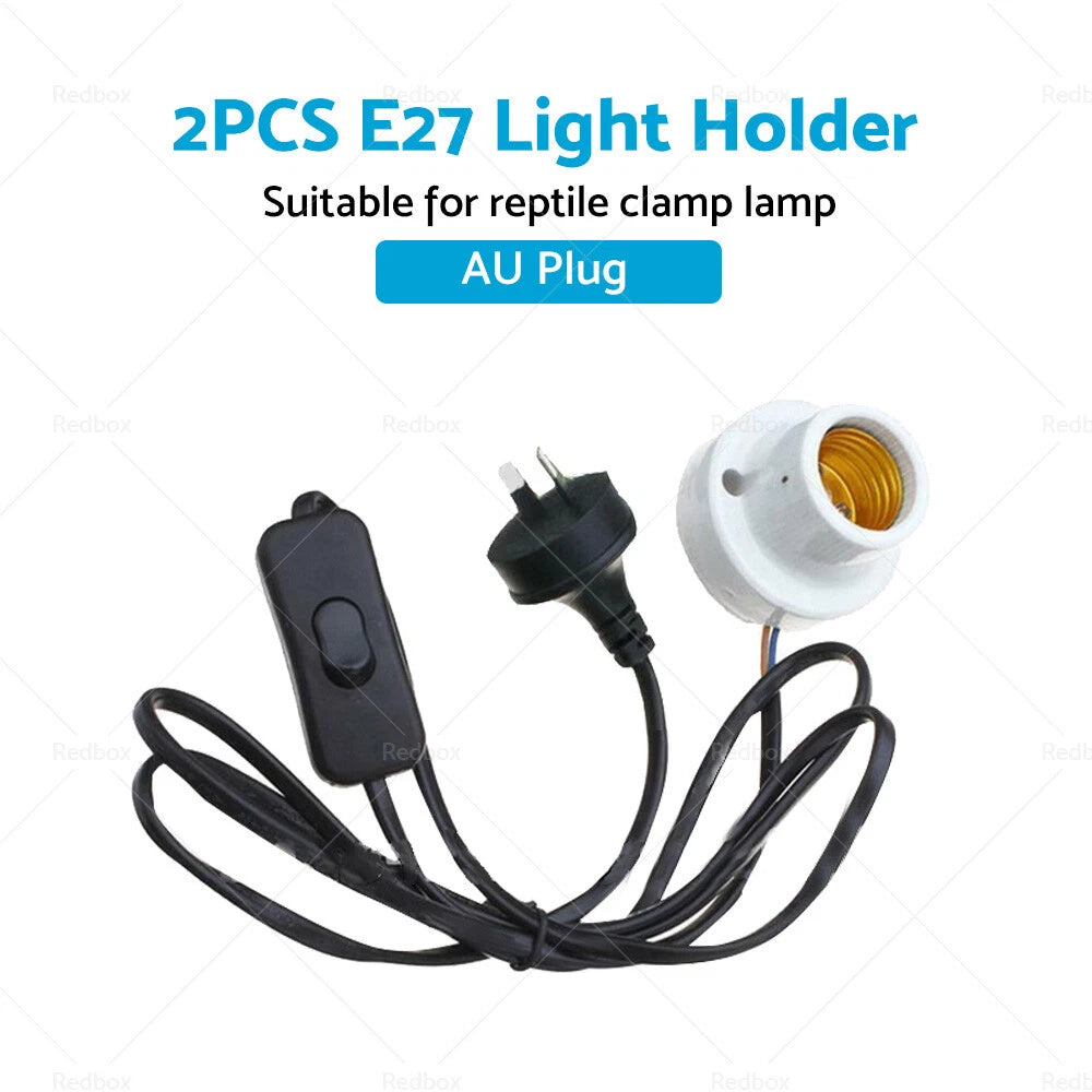 2X Ceramic Heat UV UVB Lamp Light Holder for Reptile Basking Tortoise