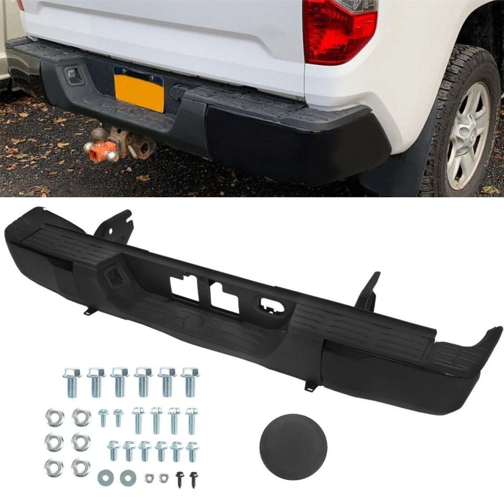 Complete Rear Step Bumper for Toyota Tundra (2014–2021) Black Face Bar & Pads