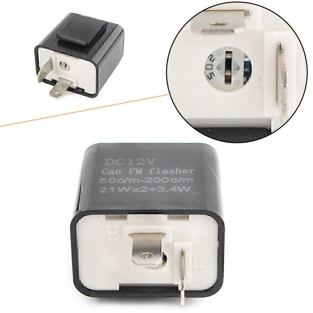 Adjustable LED Flasher Relay for Turn Signal Light - Black