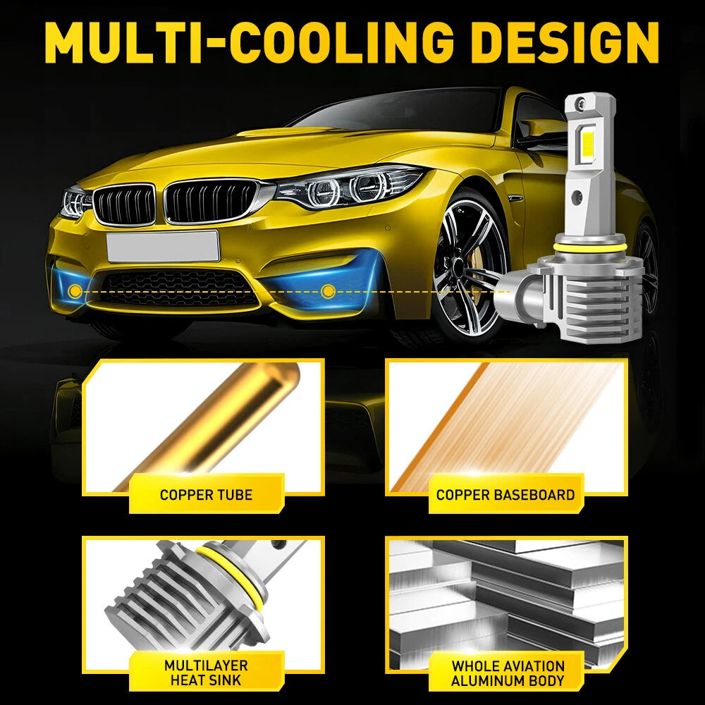 2X H10 LED Fog Driving Light Bulbs for Universal Fit (6500K)