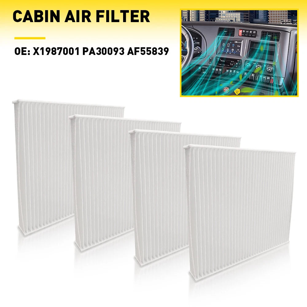 Set of 4 Cabin Air Filters for Kenworth T680 T700 T880 (2013–2023)