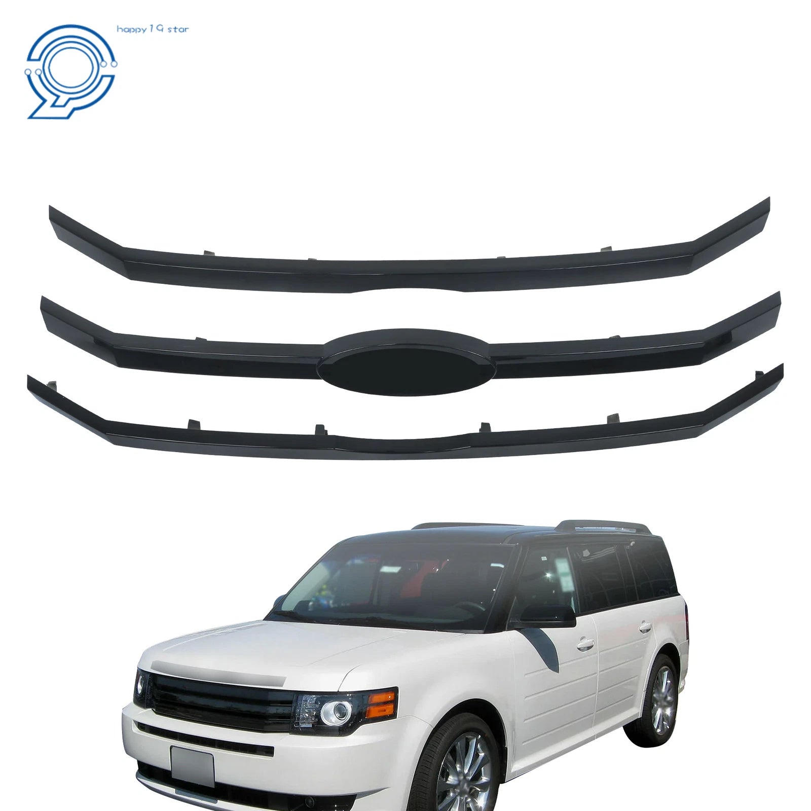 3Pcs Front Grille Bar Insert for Ford Flex (2009–2012)