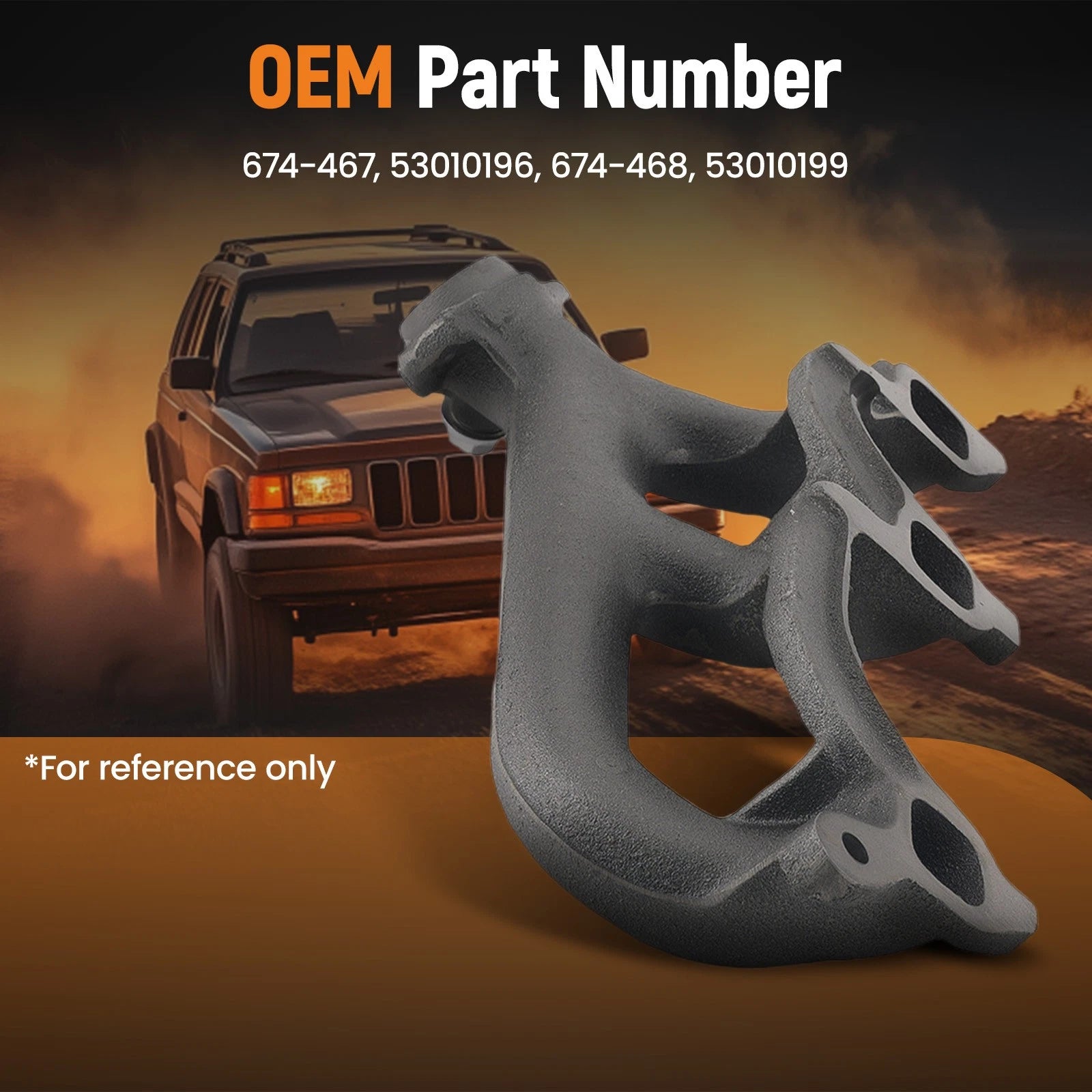 Pair Exhaust Manifold Set for Jeep Cherokee XJ/WJ/TJ 4.0L (1999–2006) 674-467