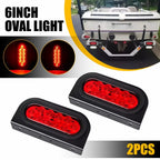 2X 6" Oval LED Stop/Turn/Tail Brake Lights for Trailer Truck