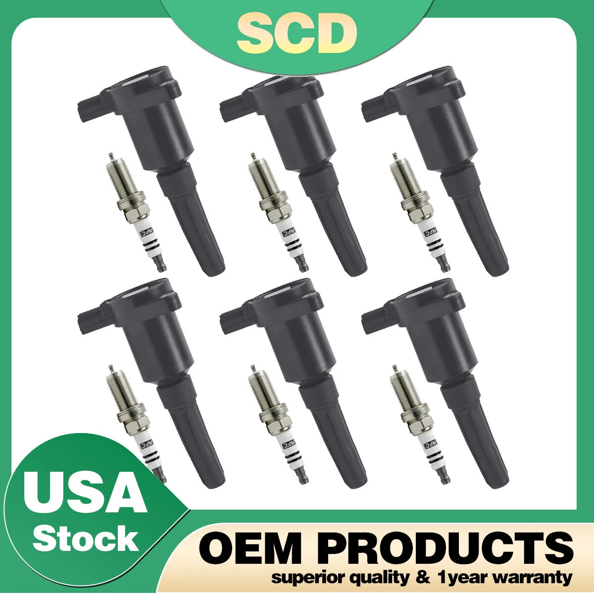 Set of 6 Ignition Coils & Spark Plugs for Jaguar Vanden Plas XJ6 XJS XJR (1980–1997)