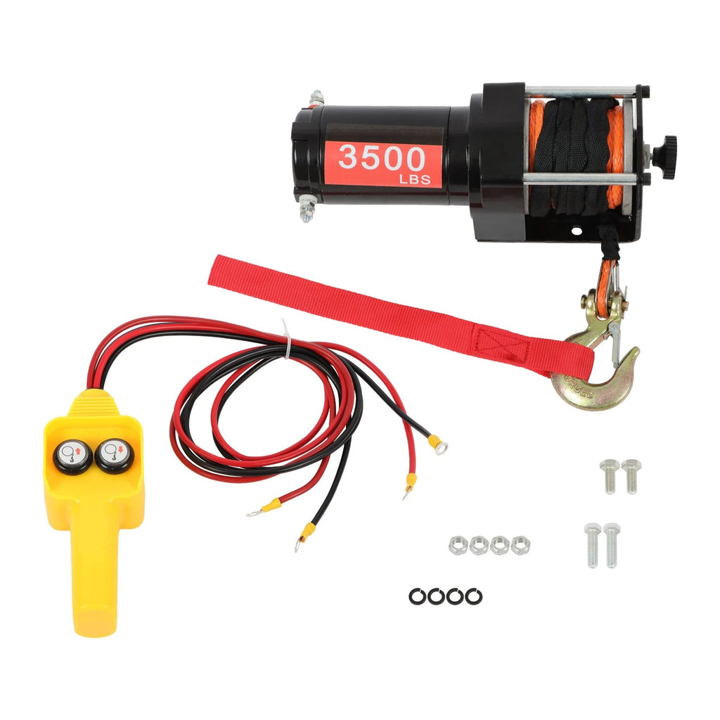 3500lbs Electric Winch with 39ft Synthetic Rope for Off-Road Vehicles