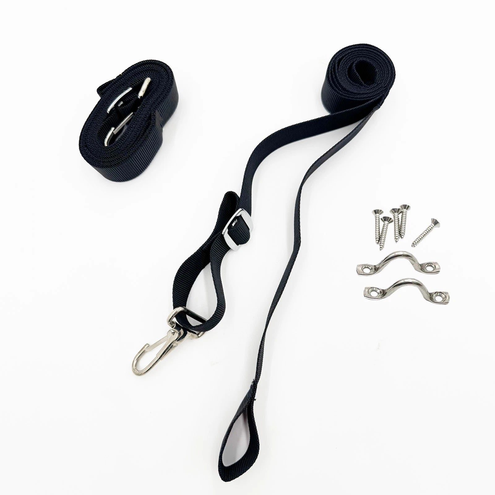 2X Adjustable Bimini Top Tie Down Webbing Straps with Snap Hooks for Boat