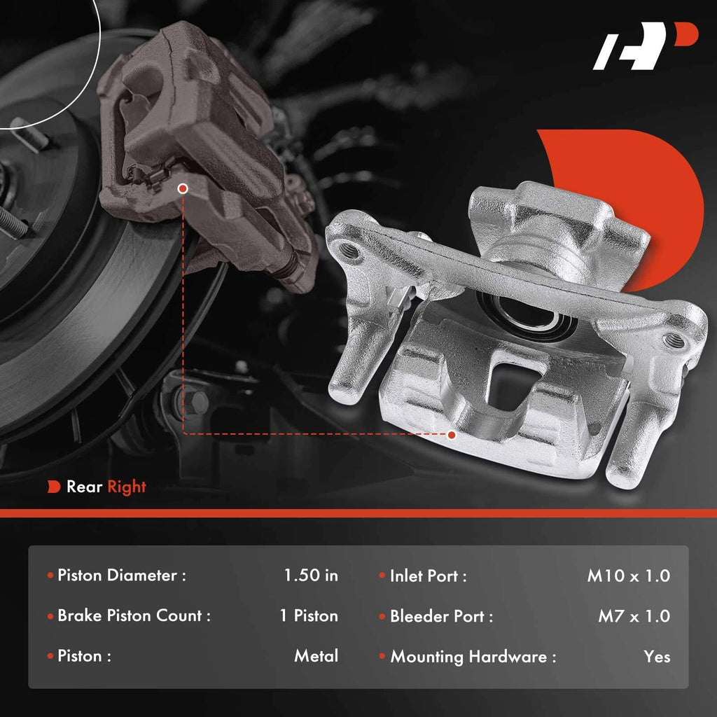 Rear Right Brake Caliper with Bracket for Mitsubishi Endeavor (2004–2011)