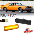 2PC Smoke Lens Amber LED Side Marker Lights for Chevrolet Camaro (1970–1977)