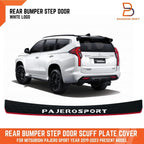 White Rear Bumper Step Scuff Plate Cover for Mitsubishi Pajero Sport (19-23)