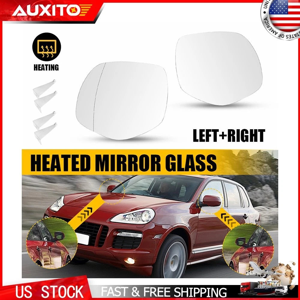 Heated Mirror Glass Pair with Plate for Porsche Cayenne (2008–2010)