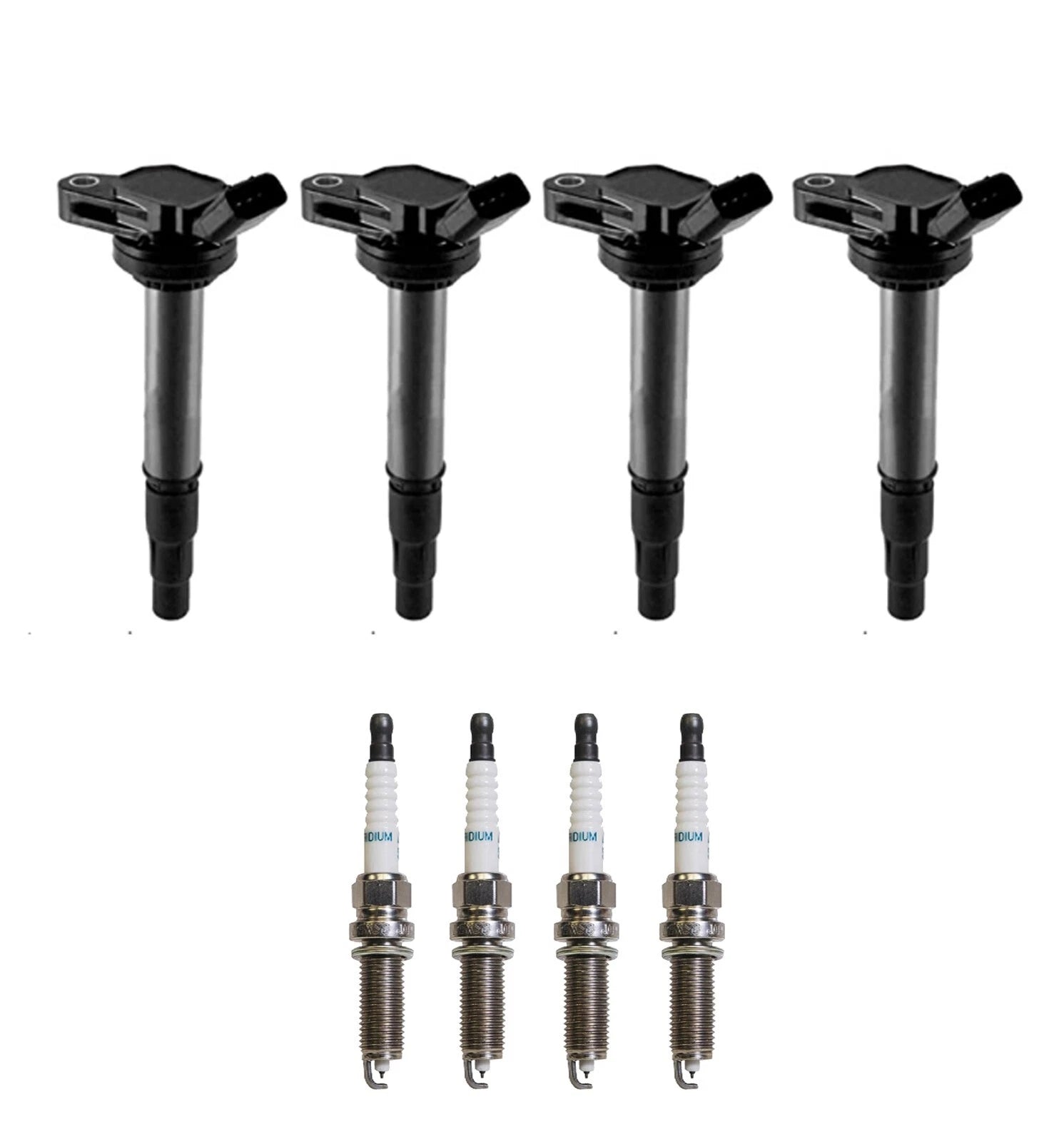 Set of 4 Ignition Coils & 4 Iridium Spark Plugs for Toyota L4