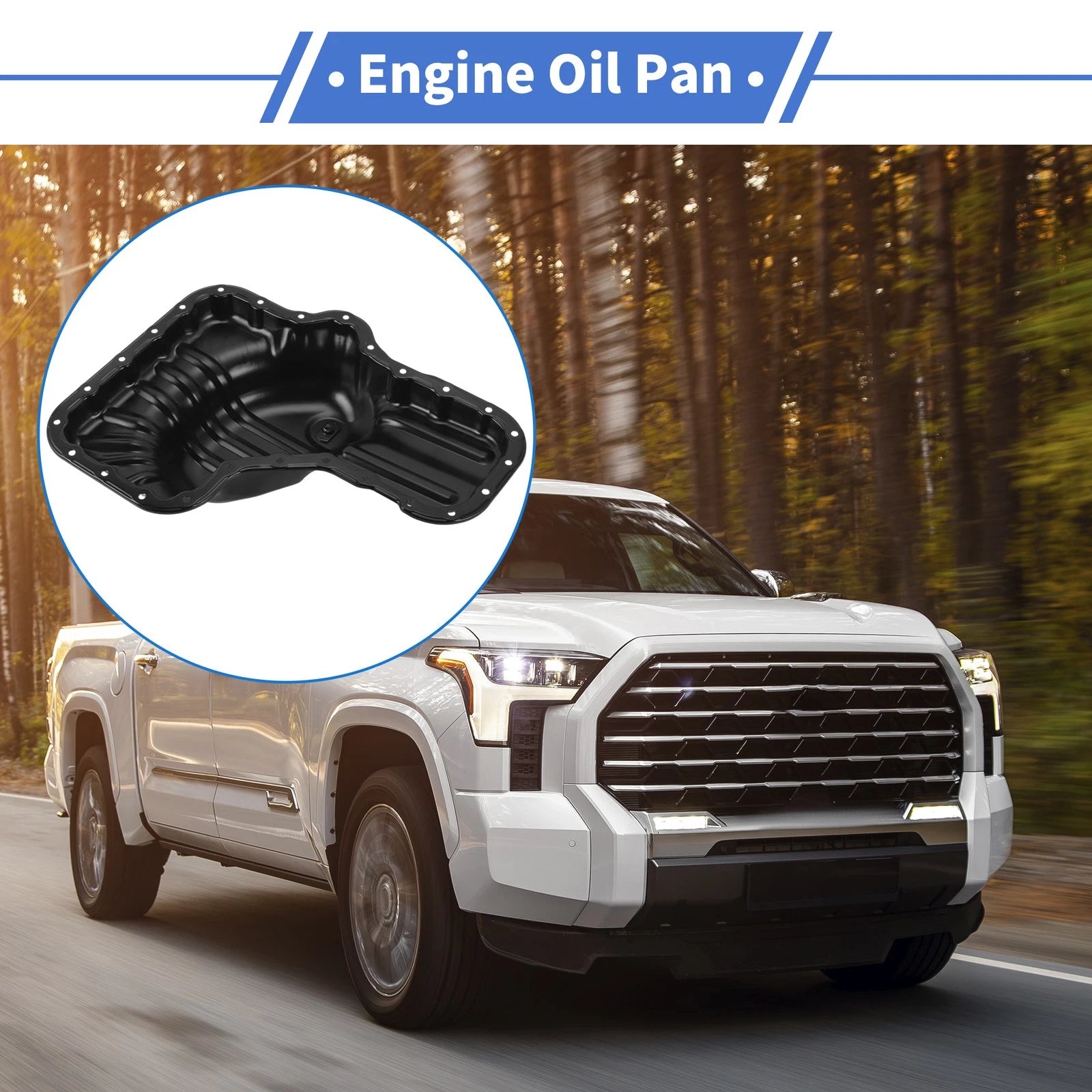 1 Pc Engine Oil Pan No.121020F010 for Toyota Tundra (2000–2006) Steel Black
