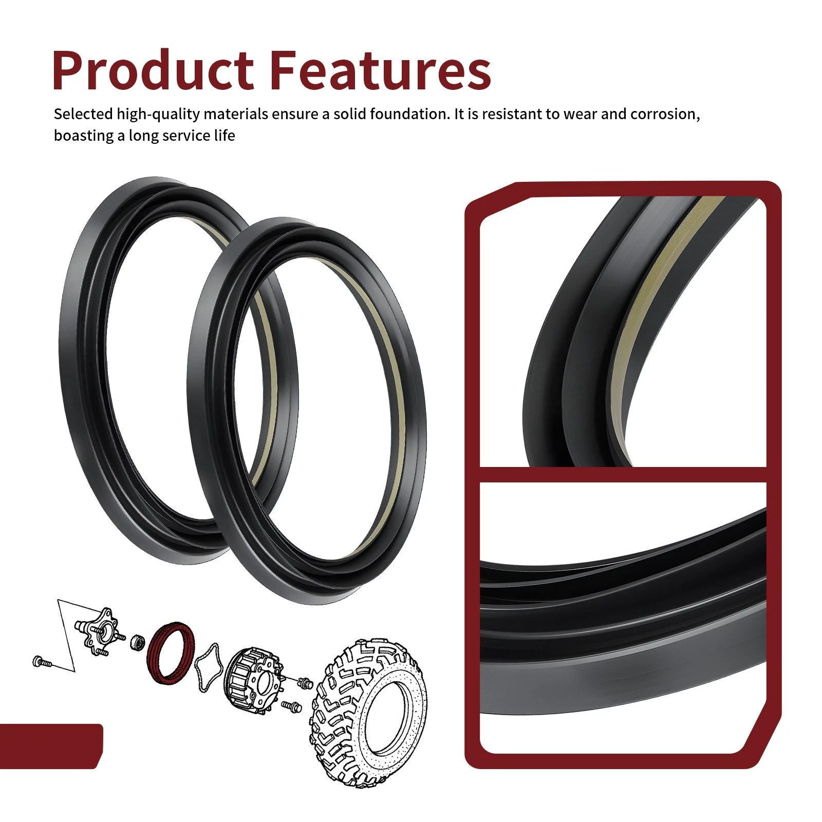 2X Front Brake Drum Dust Seal for Honda Foreman Rubicon 500 (2001–2004) TRX500FA/FGA
