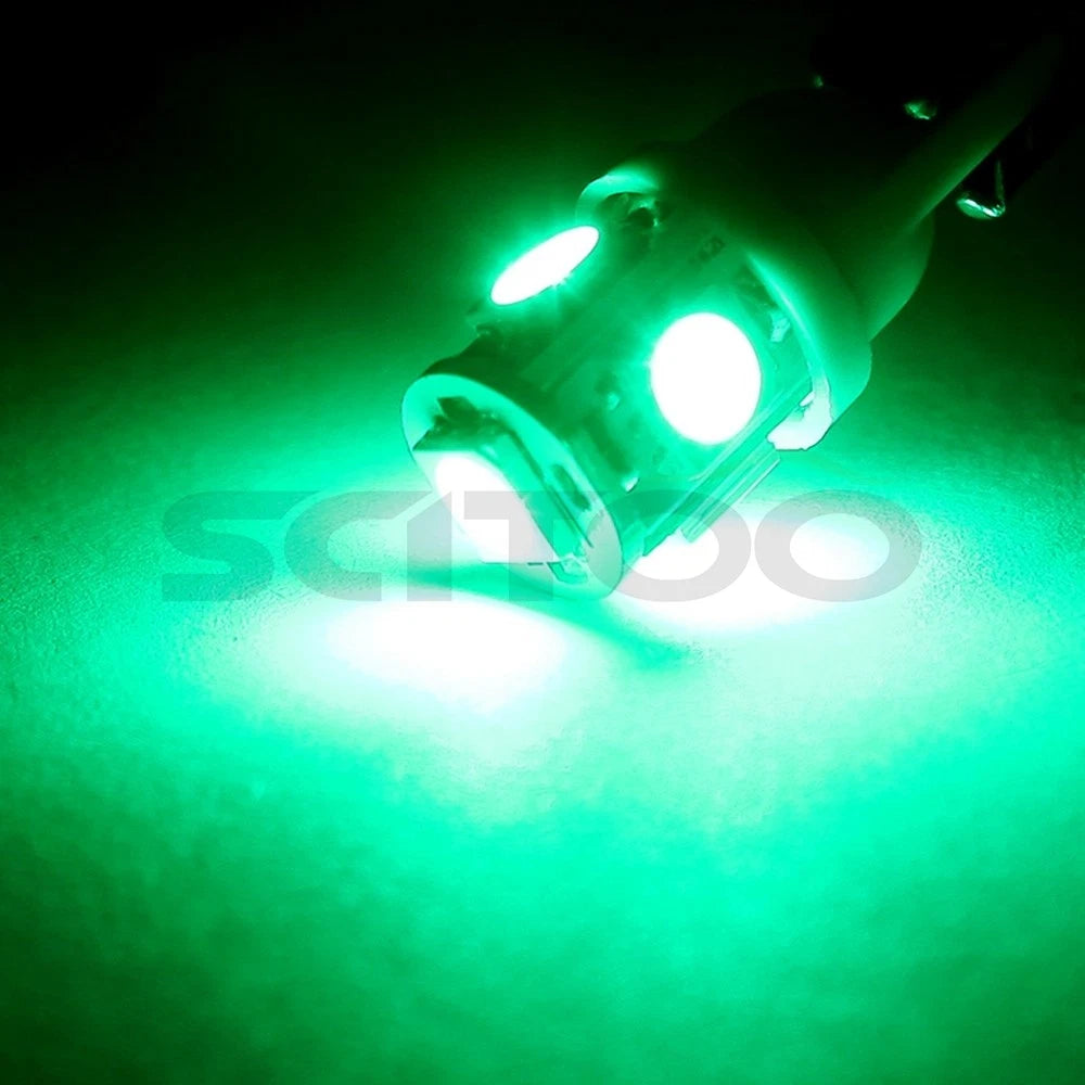 5X Smoke Cab Marker Light Lens T10 5-5050-SMD-Green LED Bulbs for Ford