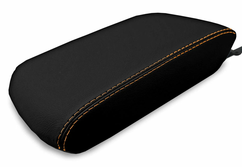 Leather Console Lid Armrest Cover for Toyota 4Runner (2010–2019) Orange Stitch